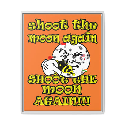 shoot the moon again - framed canvas art (crusta)