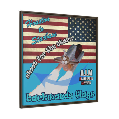 shoot for the stars - framed canvas art (turquoise)