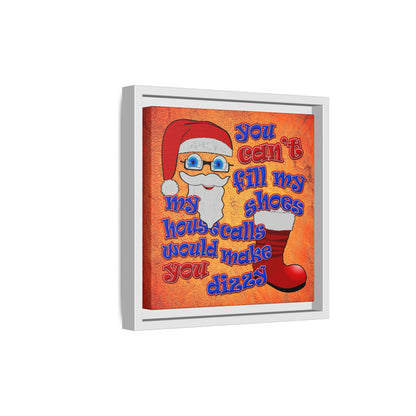 santa's shoes - framed canvas art (burnt orange)