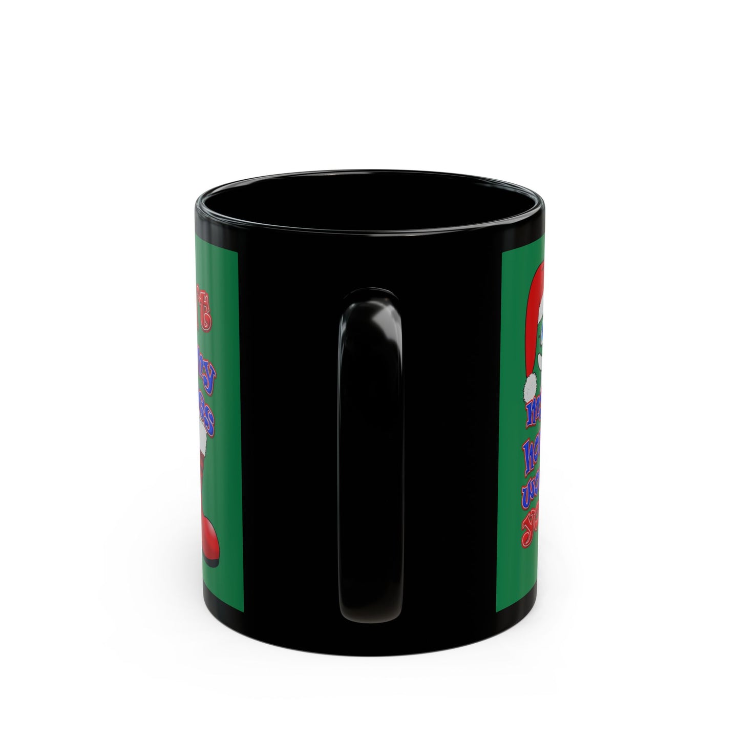 santa's shoes - Black Mug (dark green)