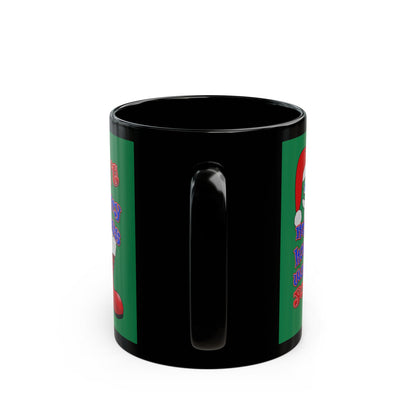 santa's shoes - Black Mug (dark green)