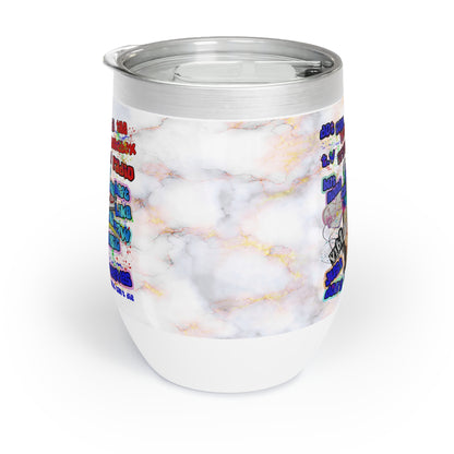 drop the beat - Chill Wine Tumbler  (white marble)