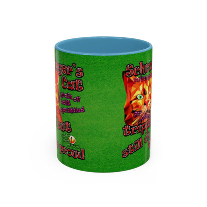 schrodinger's cat - Accent Mug (green turf)