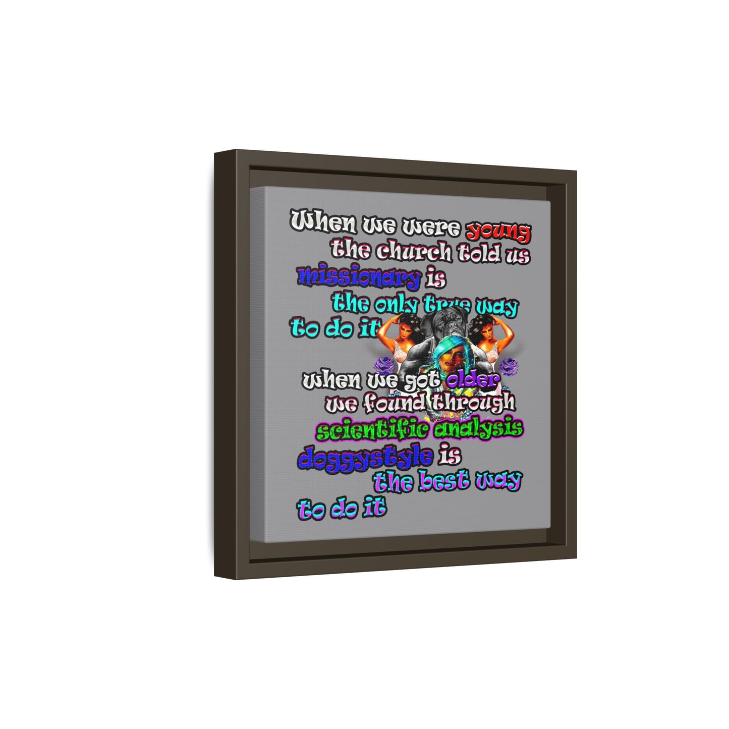 doggystyle - framed canvas art (grey)