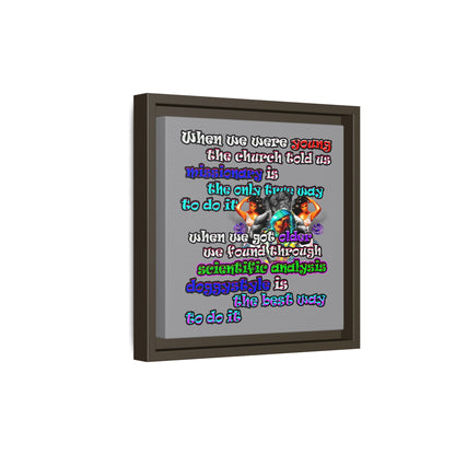 doggystyle - framed canvas art (grey)