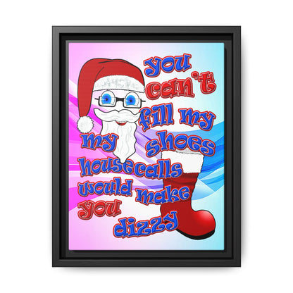 santa's shoes - framed canvas art (light blue-pink wave)