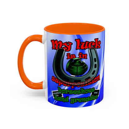 my luck - Accent Mug (blue-white wave)