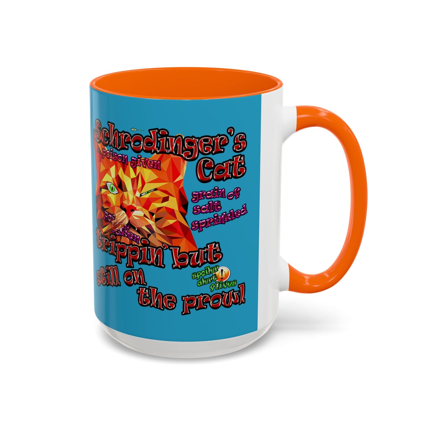 schrodinger's cat - Accent Mug (turquoise)
