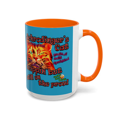 schrodinger's cat - Accent Mug (turquoise)