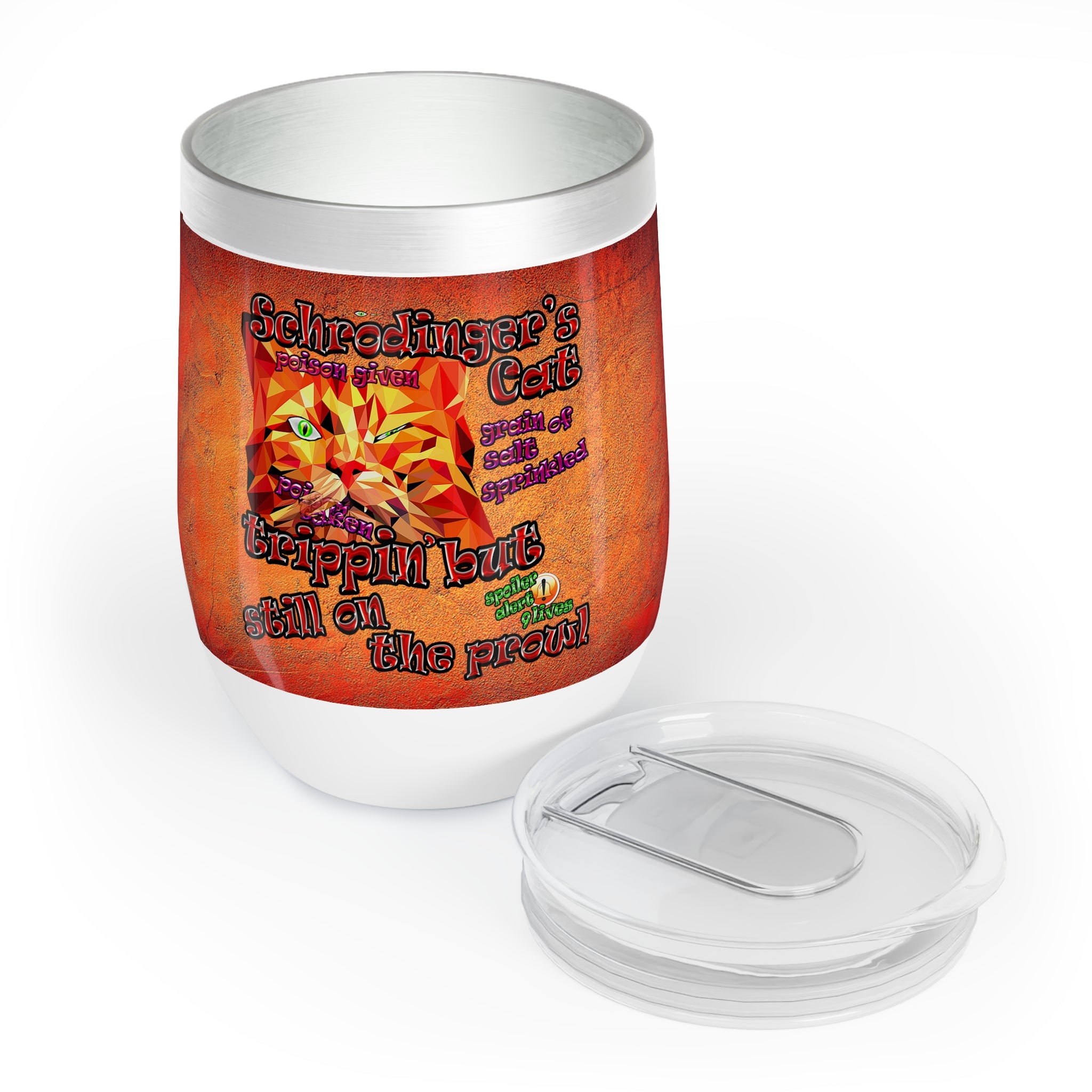 schrodinger's cat - Chill Wine Tumbler (burnt orange)