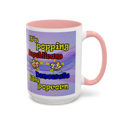 popping like popcorn - Accent Mug (light blue-pink wave)