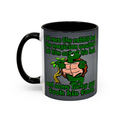 turtle race - Accent Mug (grey-light grey)
