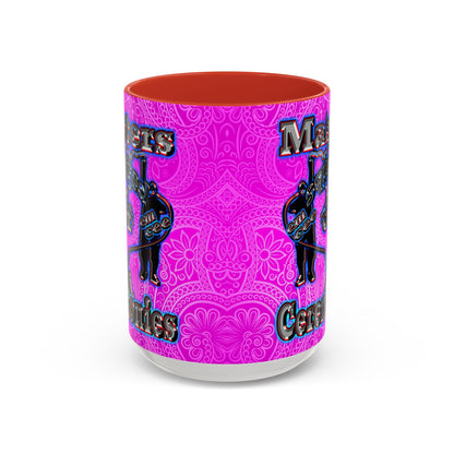 em cee squared - Accent Mug (pink swirl)
