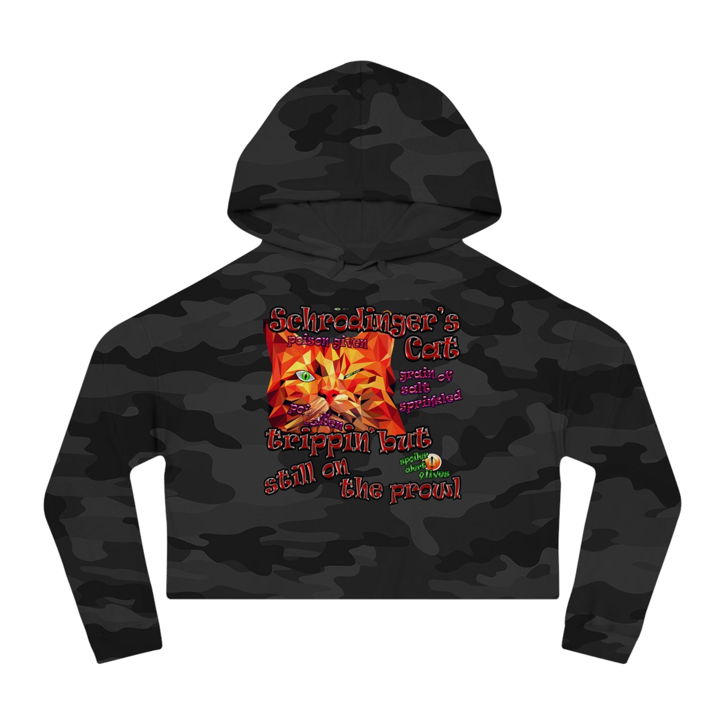 schrodinger's cat - Women’s Cropped Hooded Sweatshirt