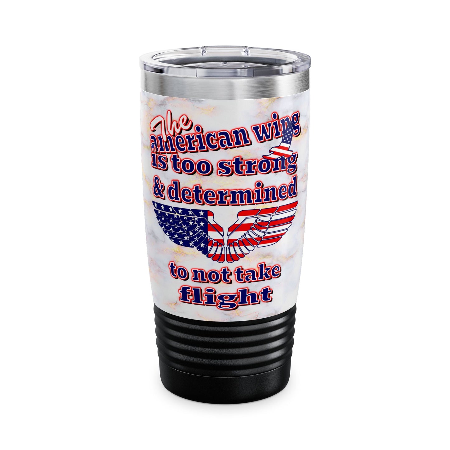 american wing - Ringneck Tumbler, 20oz (white marble)