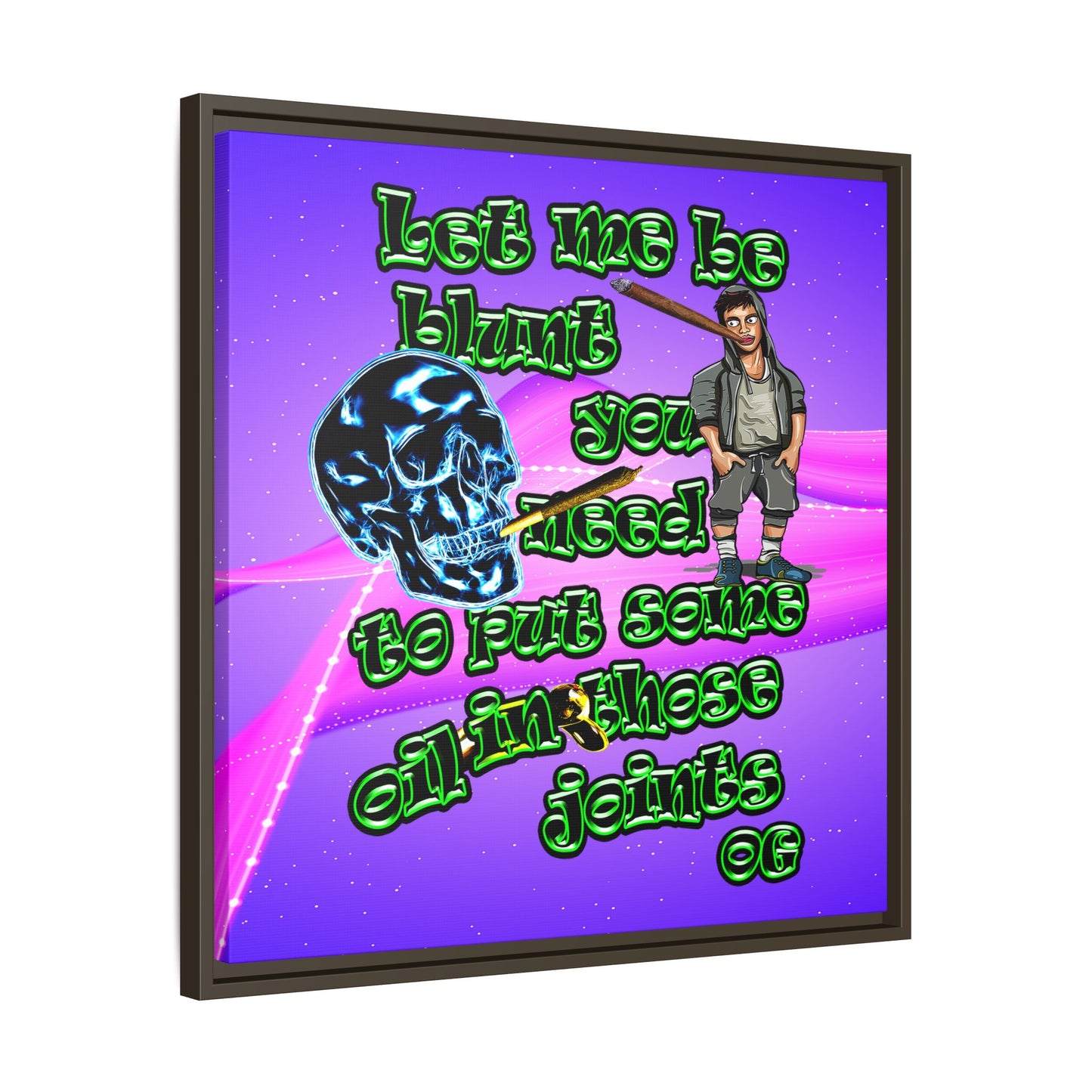 og - framed canvas art (purple-pink wave)