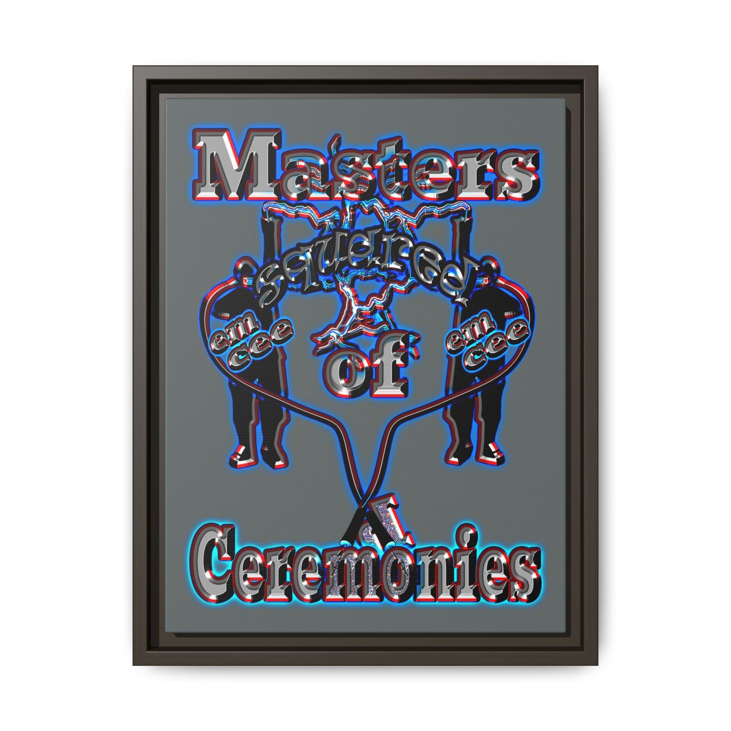 em cee squared - framed canvas art (dark grey)