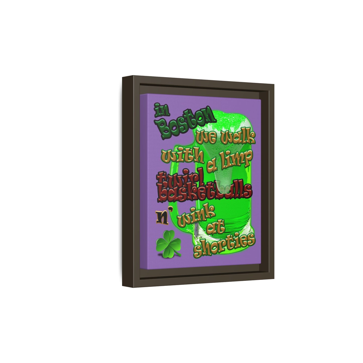 celtics logo - framed canvas art (light purple)