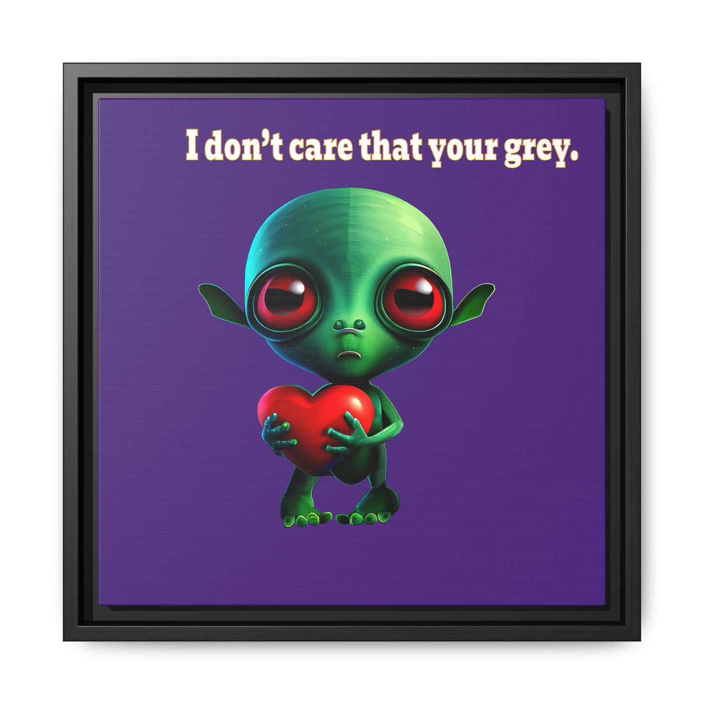 I don't care that your grey - framed canvas art (purple)