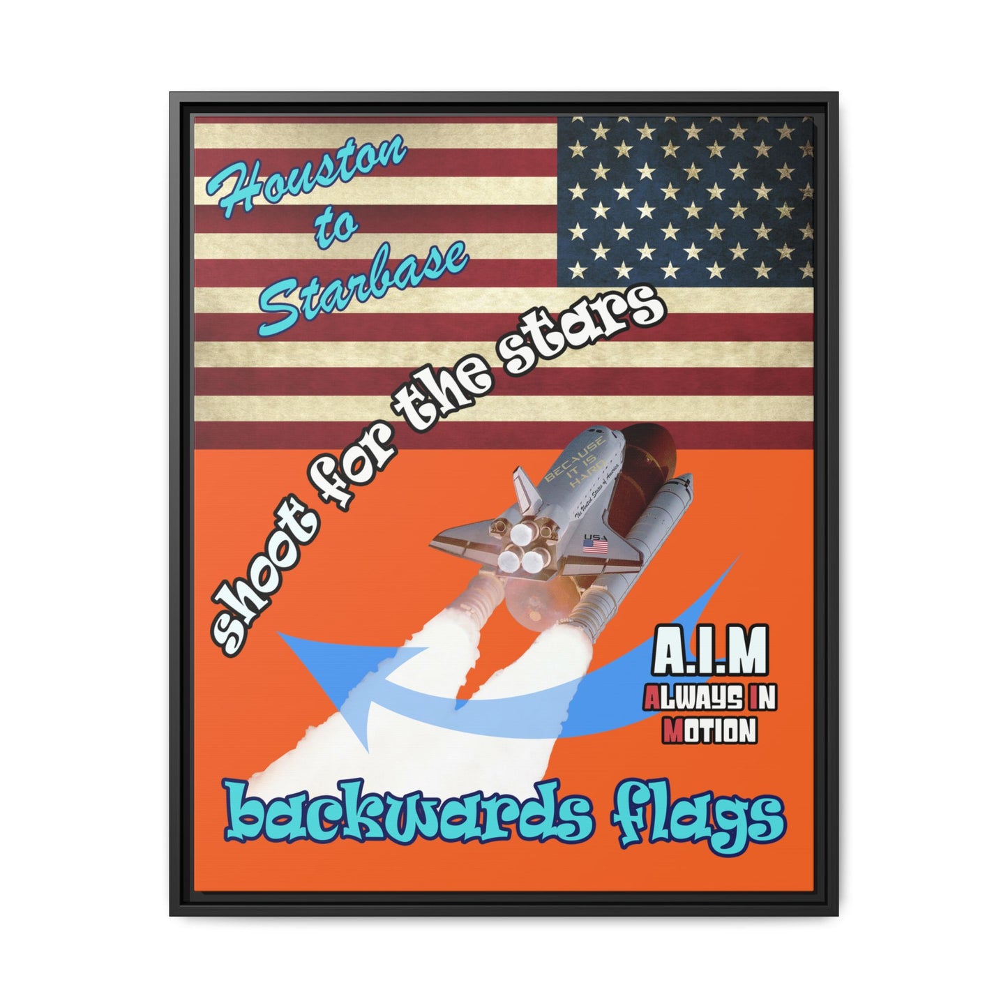 shoot for the stars - framed canvas art (orange)