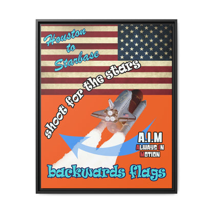 shoot for the stars - framed canvas art (orange)