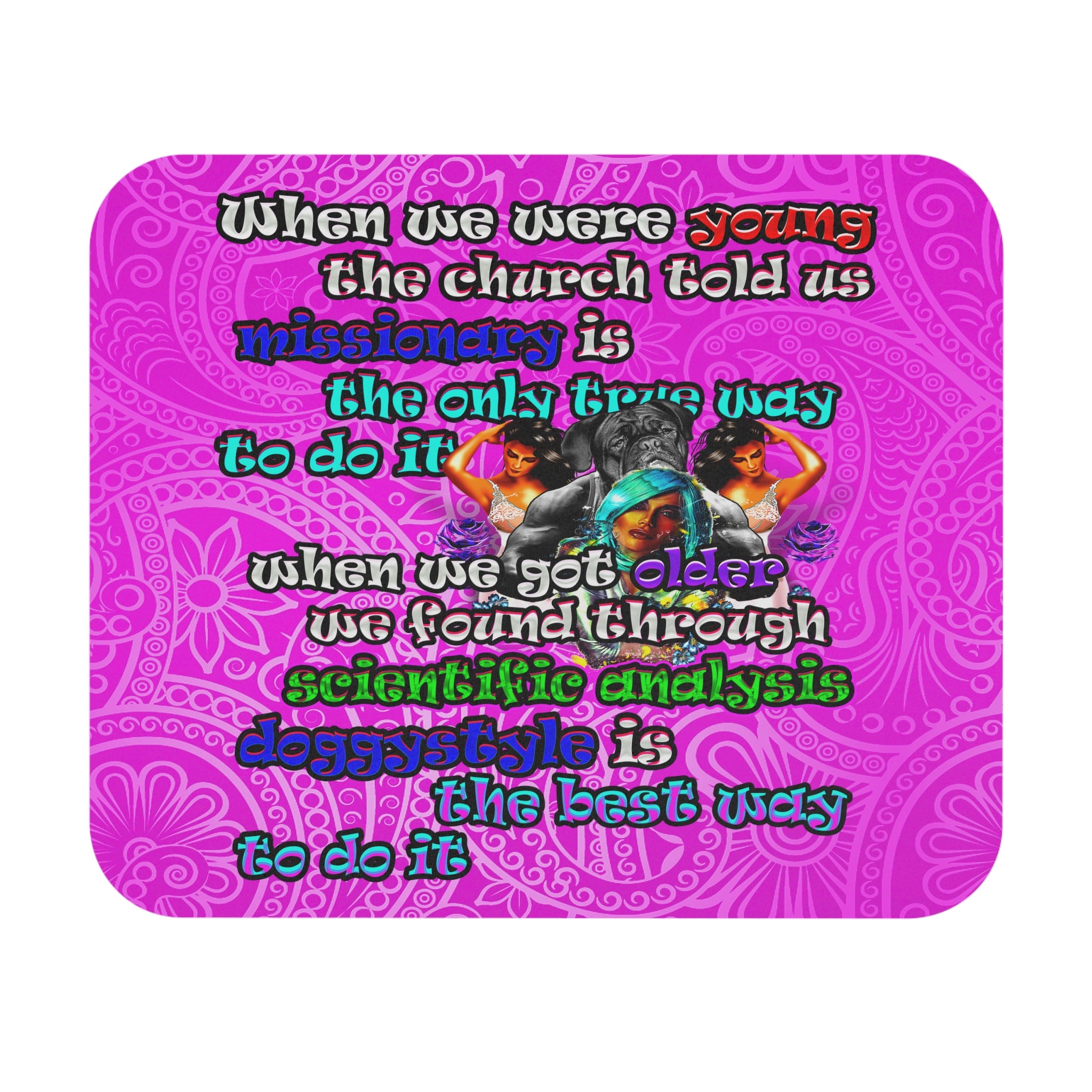 doggystyle - Mouse Pad (Rectangle) (pink swirl)