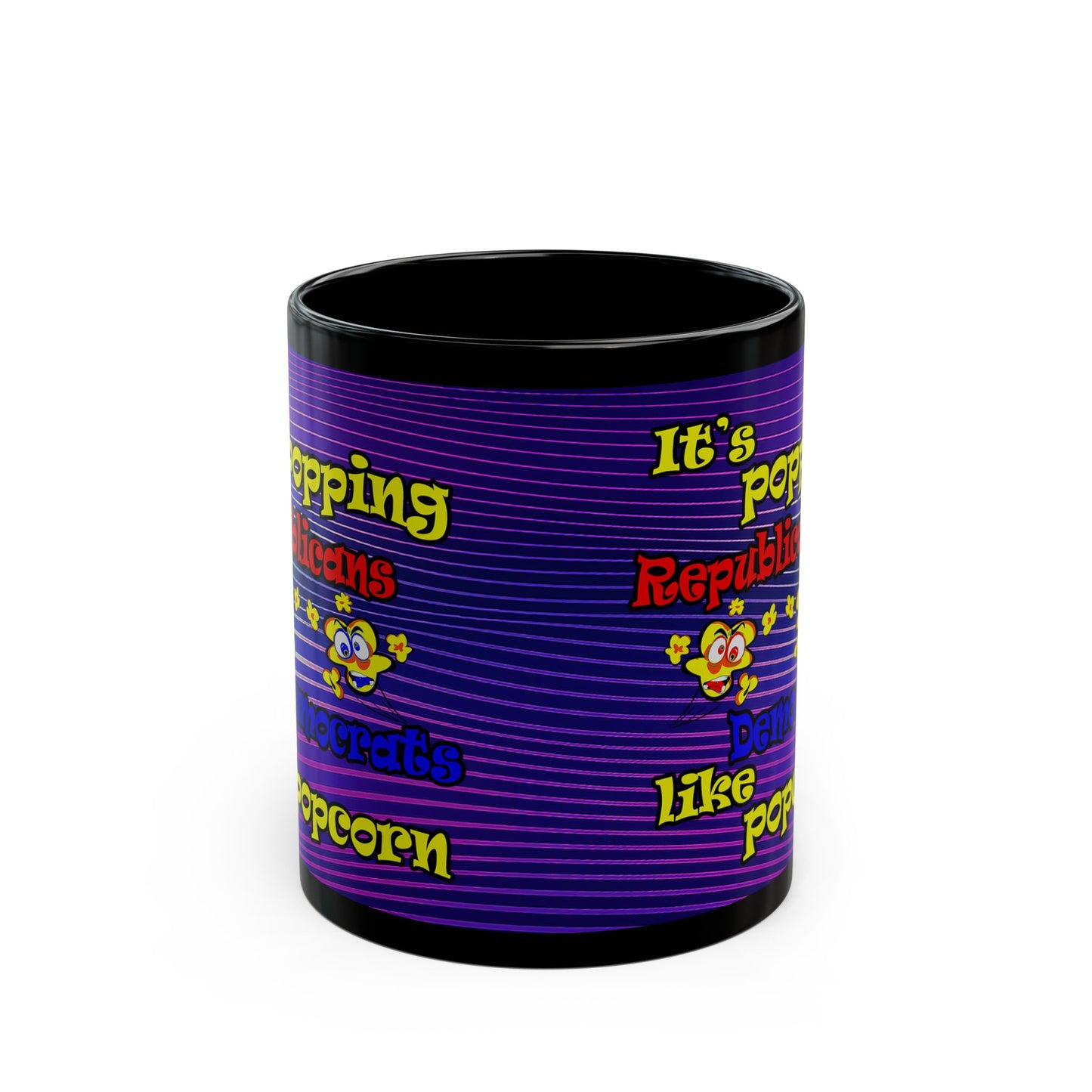 popping like popcorn - Black Mug (purple wave)