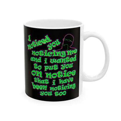 noticed you noticing - White Mug (black)