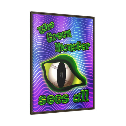 green monster - framed canvas art (purple wave)