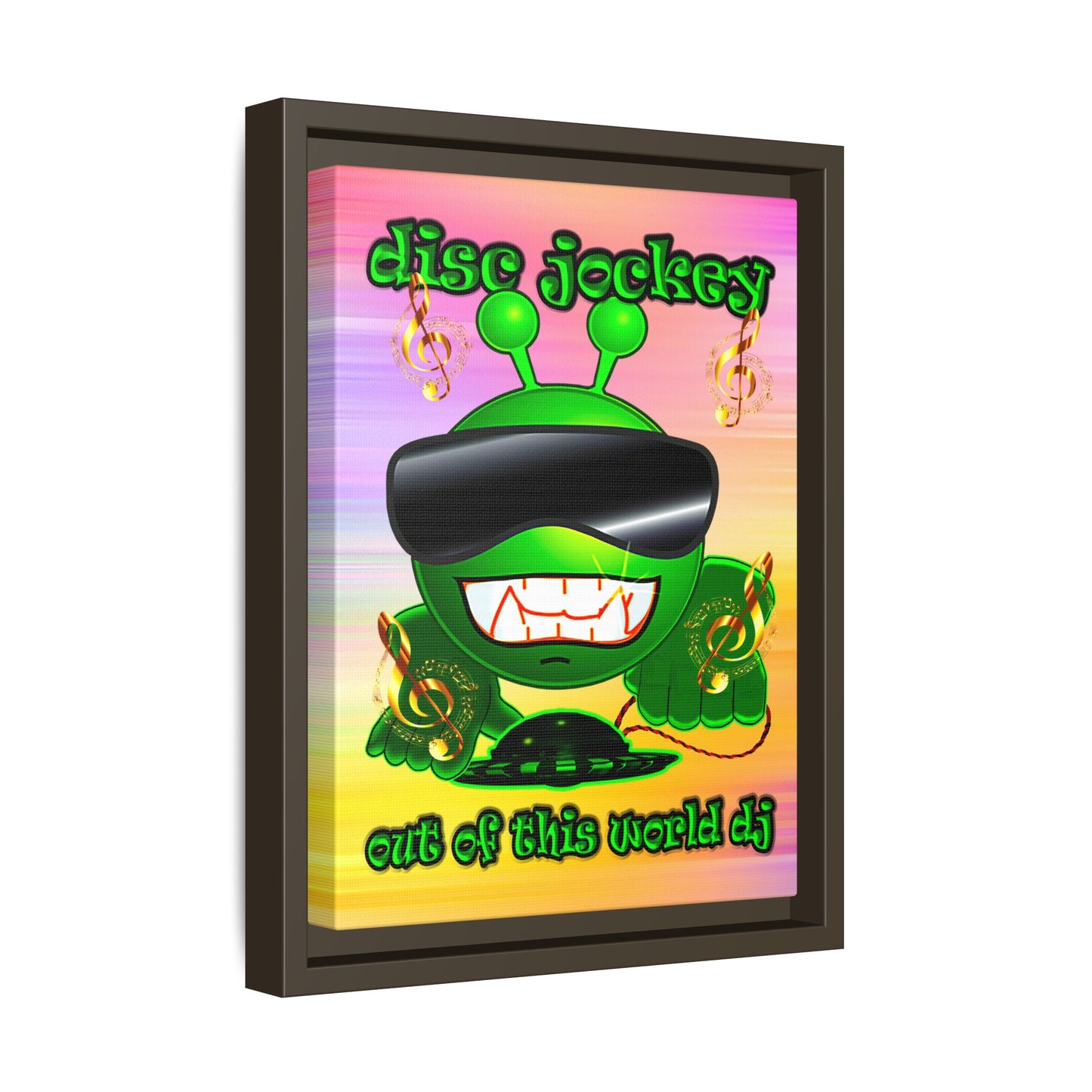 disc jockey - framed canvas art (color blur)