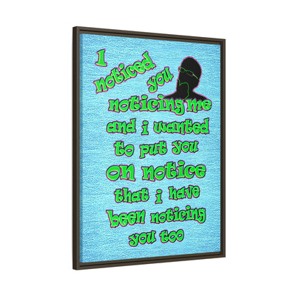 noticed you noticing - framed canvas art (faded blue)