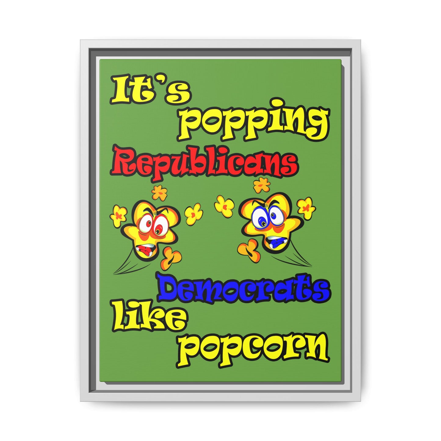 popping like popcorn - framed canvas art (green)
