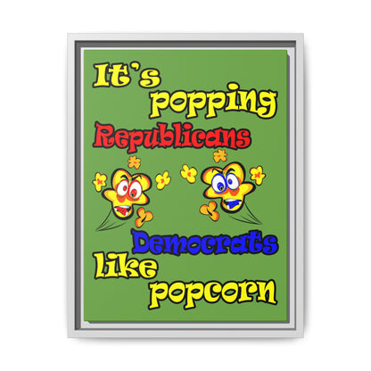 popping like popcorn - framed canvas art (green)