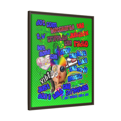 drop the beat - framed canvas art (logo green)
