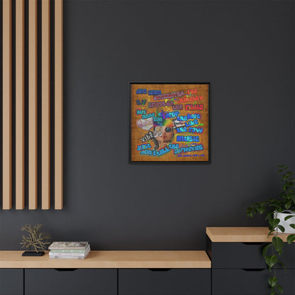 drop the beat - framed canvas art (brown papyrus)