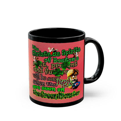 christmas spirits of boston - Black Mug (yellow-orange wave)
