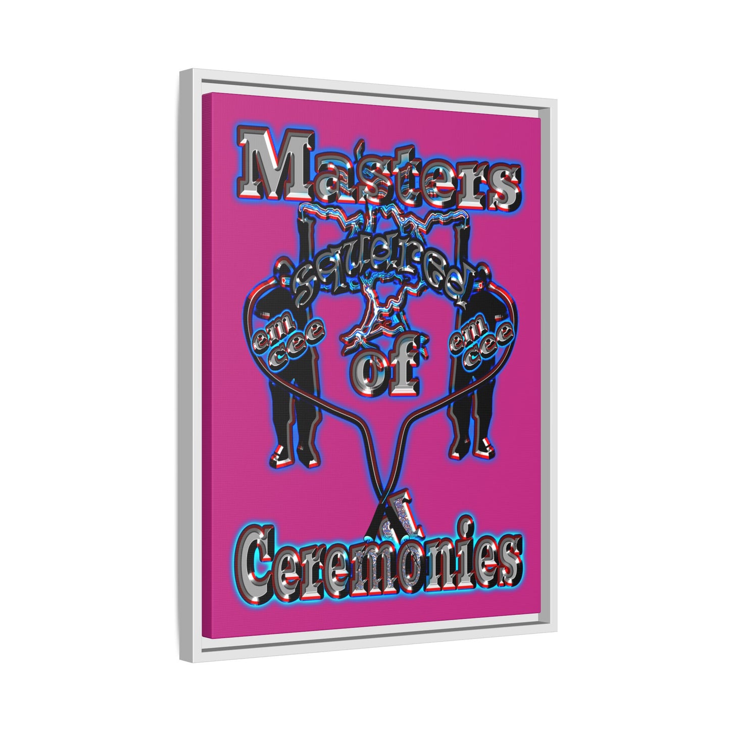 em cee squared - framed canvas art (pink)