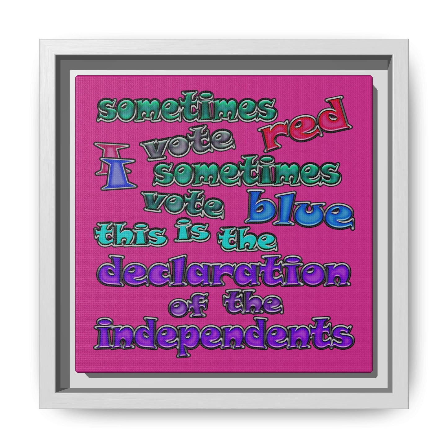 declaration of the independents - framed canvas art (pink)