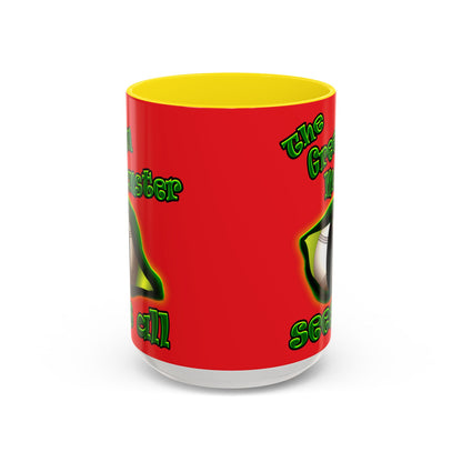green monster - Accent Mug (red)