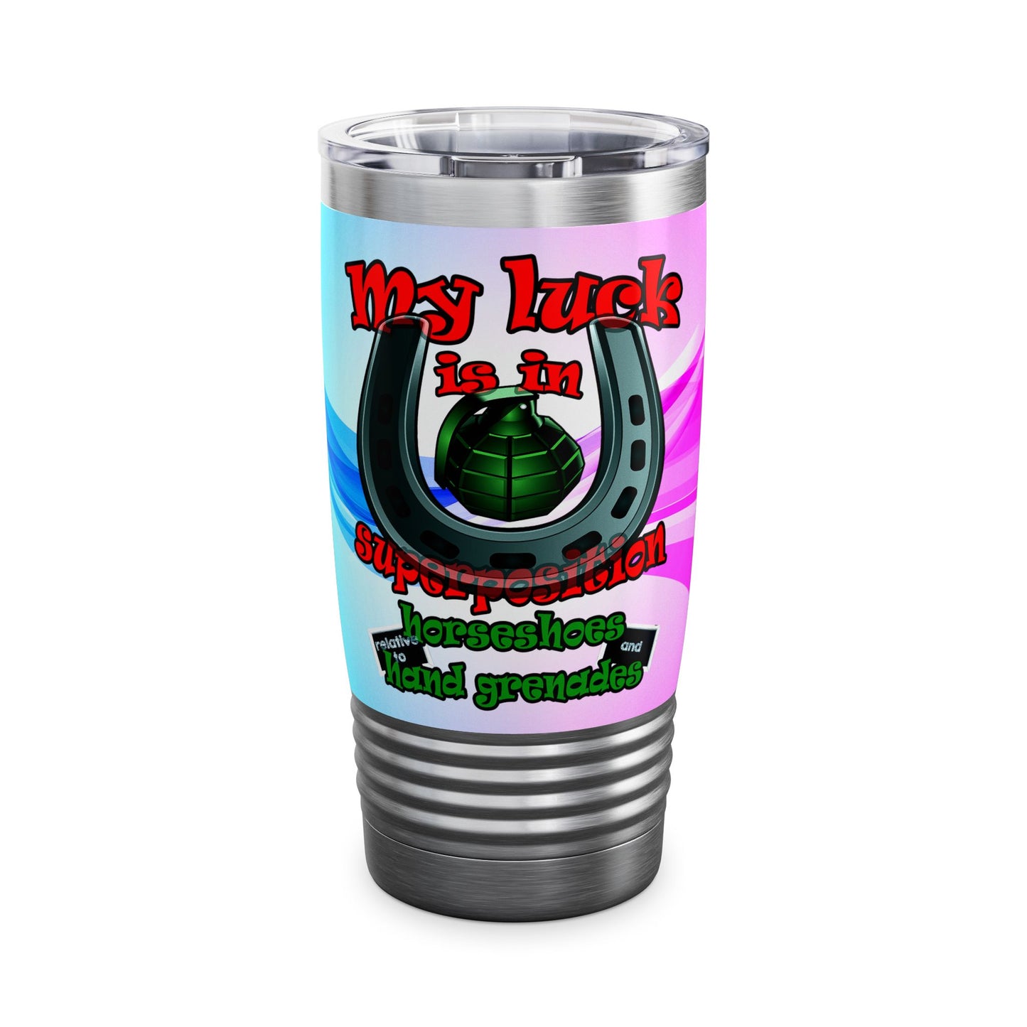 my luck - Ringneck Tumbler, 20oz (light blue-pink wave)
