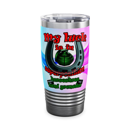 my luck - Ringneck Tumbler, 20oz (light blue-pink wave)