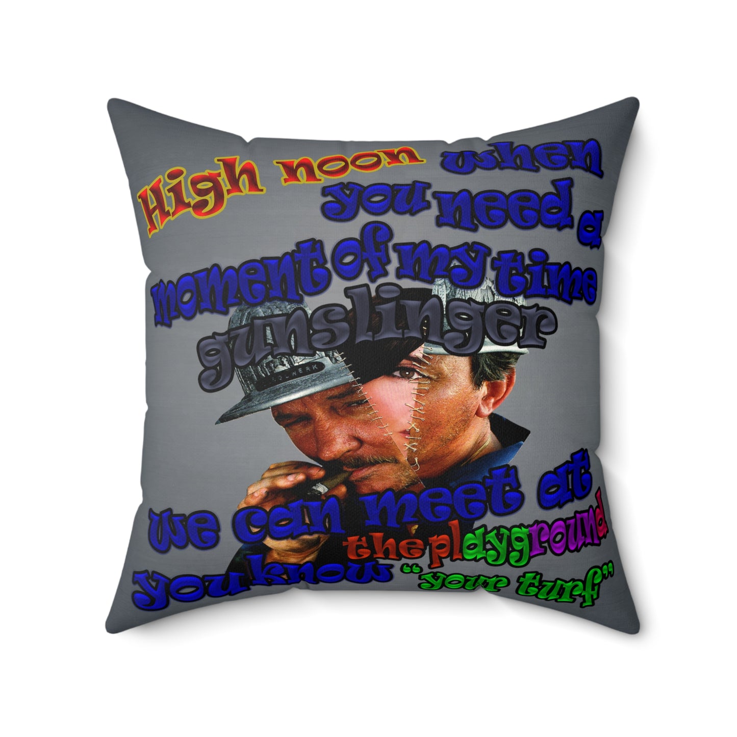high noon - Spun Polyester Square Pillow - (grey-light grey)