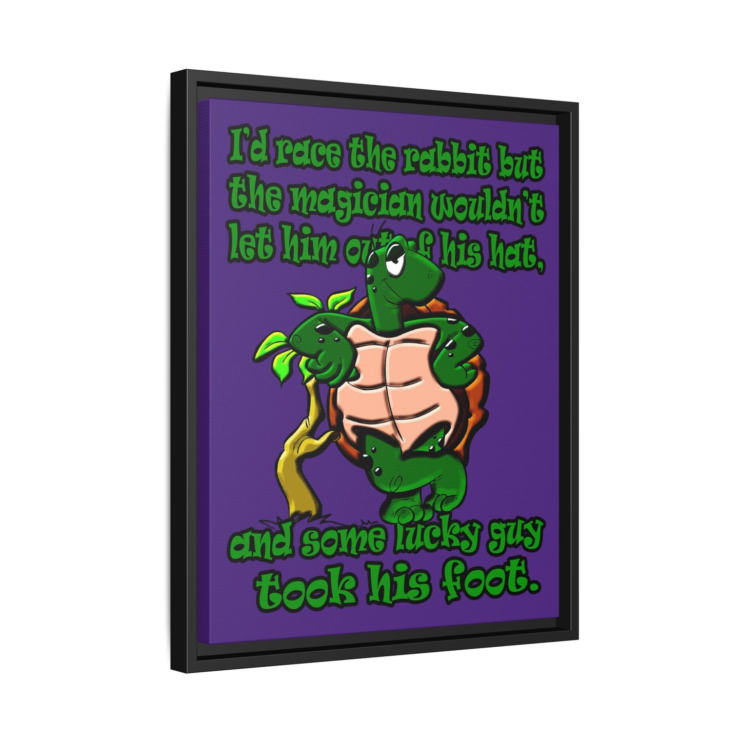 turtle race - framed canvas art (purple)