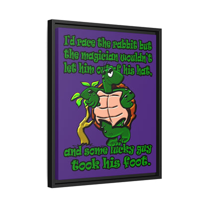 turtle race - framed canvas art (purple)