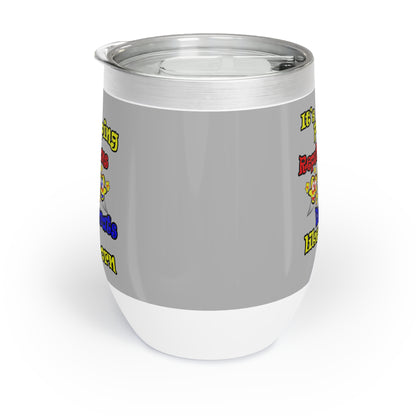popping like popcorn - Chill Wine Tumbler (light grey)