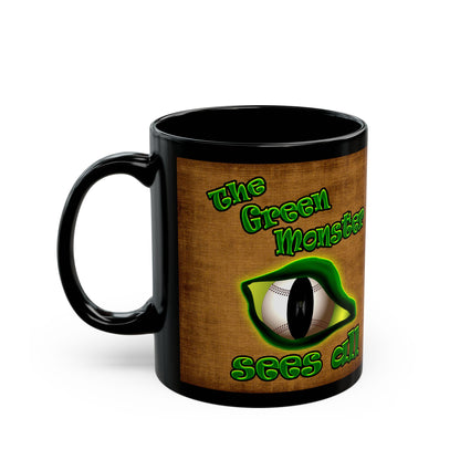 green monster - Black Mug (brown papyrus)