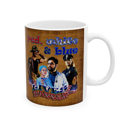 rw&b lives matter - White Mug (brown papyrus)