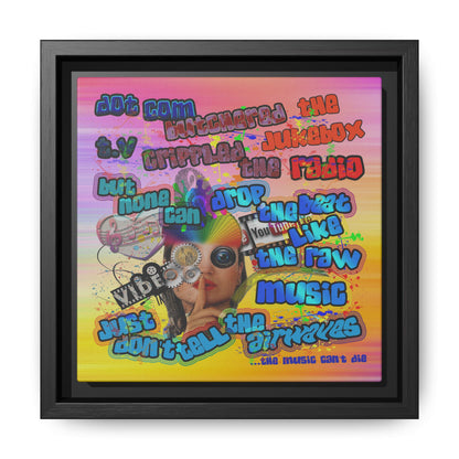 drop the beat - framed canvas art (color blur)