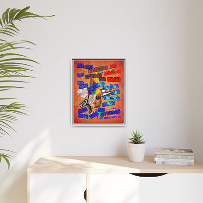 drop the beat - framed canvas art (burnt orange)