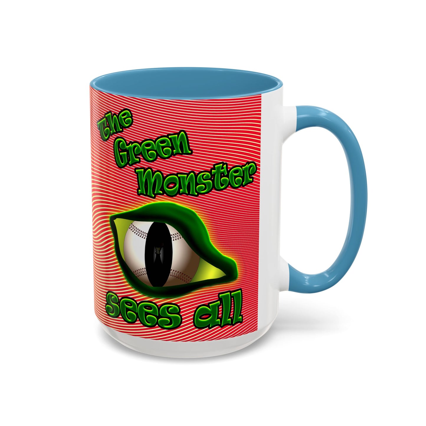 green monster - Accent Mug (yellow-orange wave)